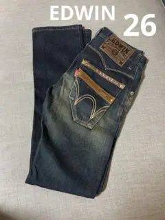 EDWIN ダークブルーデニム ジーンズ　W26
