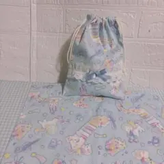 ランチョンマット　巾着　25×35 b-45