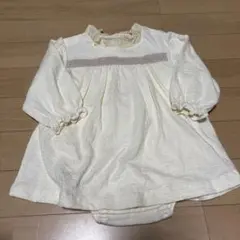 新品 ロンパース クリーム色 ワンピース 80cm