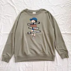 美品 ベティブープ スウェット LL カーキ 秋服 カジュアル