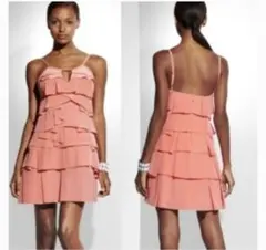 BCBG Maxazriaサーモンピンクノースリーブ ミニワンピース　XS