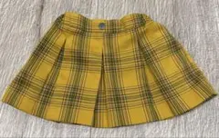 LOVE BOAT イエローチェックプリーツスカート