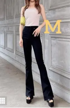 ストレッチフレアパンツ[cu34] グレイル　M