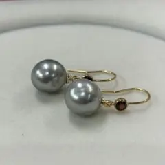 本真珠 南洋黒蝶真珠&あこや真珠ピアス ダークグリーンP1255 - メルカリ