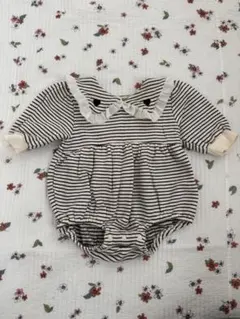 ボーダー　襟付きロンパース　秋服