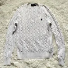 POLO RALPH LAUREN ケーブルニット Vネック セーター M