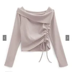 GRLオフショルドロストテレコトップス[tu1412]ピンク