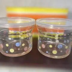 昭和レトロ 東洋ガラス 保存容器 2個セット 水玉 ガラスキャニスター 当時物のサムネイル