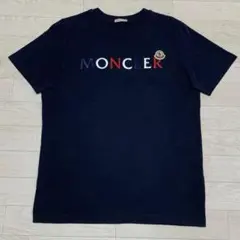 美品〕モンクレール ブラック文字 ワッペン S グレー Tシャツ 5S710 
