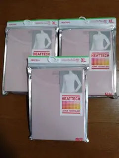 ユニクロ ヒートテック クールネック T 長袖 XLサイズ 3枚セット ピンク