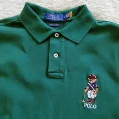 QRタグ付 ポロラルフローレン ポロベア ポロシャツ ダークグリーン