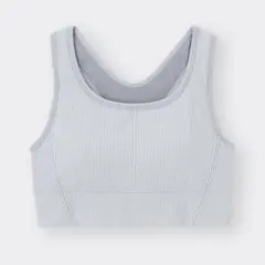 GU active グレー ストライプ スポーツタンクトップ