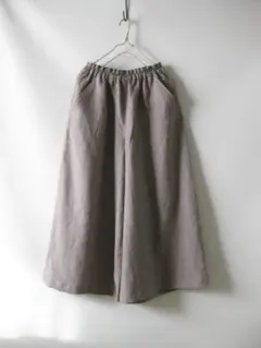 フレンチリネン起毛モカガウチョパンツ