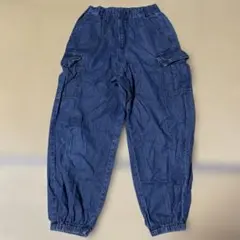 GU デニムブルー カーゴパンツ 140