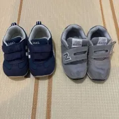 ASICS ネイビー スニーカー & New Balance グレー スニーカー
