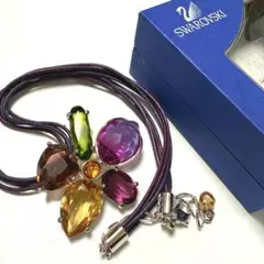 0*2様 スワロフスキー マルチカラー フラワー ネックレス ヘリテージ