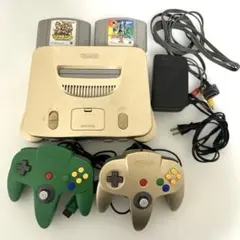 ニンテンドー64限定ゴールド本体セット+おまけ付き(中古品)⭐︎動作確認済み⭐︎