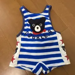 DOUBLE.B クマ刺繍 ストライプベビー水着