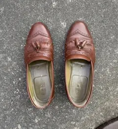 LANCEL PARIS ブラウンタッセルローファー