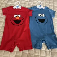 エルモ＆クッキーモンスター ロンパース 80