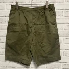 ★良品★ UNIQLO ハーフパンツ カーキ色 紐付き 無地 イージー仕様 M