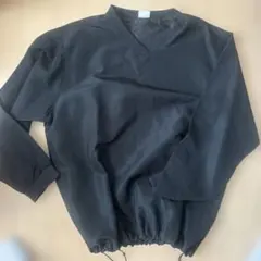 メンズ　Vネック　ナイロンプルオーバー　ブラック　90s