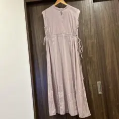 ノースリーブ ロングワンピース パープル