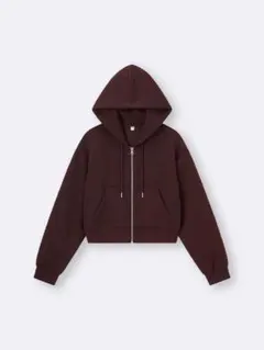 GU パフスウェットフルジップパーカ ブラウンM