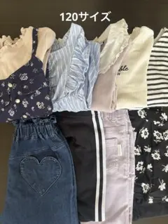 120 キッズ服 セットアップ 9点セット　女の子　まとめ売り