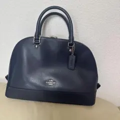 美品♡COACH ネイビー レザー ハンドバッグ