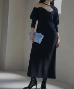 amerivintage LAKE CURVE TRICOT RIB DRESSのサムネイル