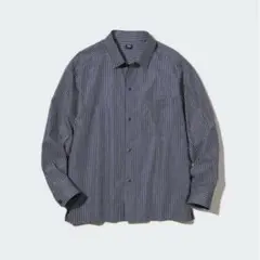 希少XXL UNIQLOエクストラファインコットンオーバーサイズストライプシャツ