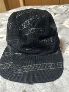 Supreme シュプリーム コーデュロイ キャンプキャップ ブラック ロゴ