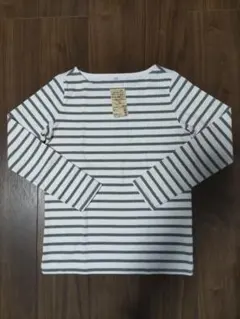 新品未使用タグ付き★無印良品オーガニックコットンボーダーボートネック長袖Tシャツ
