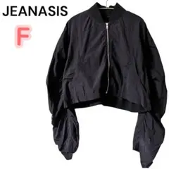 JEANASIS MA-1 ブルゾン ショート丈 ジップアップ ブラック Fのサムネイル