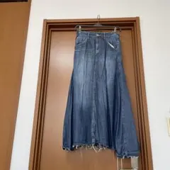 デニムフレアロングスカート