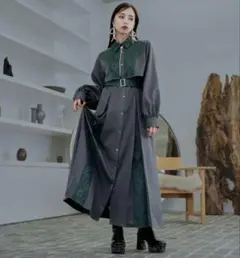 ✨美品✨ HARE イソザイキリカエワンピース グリーン シャツ ロング