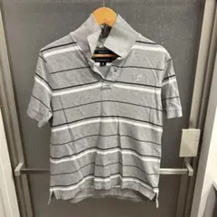 BACK NUMBER ポロシャツ グレー ボーダー Mサイズのサムネイル