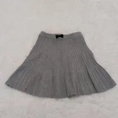 anyFAM エニィファム　リボン付きグレーリブ編みスカート　130