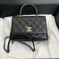 ★美品★CHANELココハンドル19㎝　ブラック