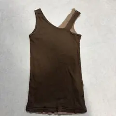アシンメトリー タンクトップ ブラウンのサムネイル