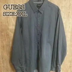 GUESS ゲス 長袖シャツ ドレスシャツ ブルーグレー系ドット柄 XXLのサムネイル
