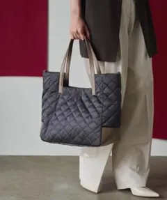 【極美品】russet キルティングトートバッグ ブラック 大容量