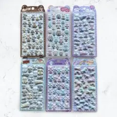 6パックセット/フロッキーシール/パステルカラー動物