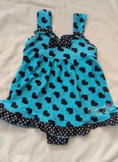 女の子用水着 ワンピース 水色ハート柄