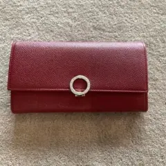 BVLGARI 長財布 レッド レザー リング金具のサムネイル
