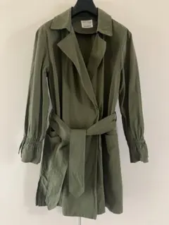 ZARA girl's ベルト付きトレンチコート　オリーブグリーン　164㎝