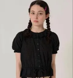 ウエスト ドロスト半袖ブラウス TINA：JOJUNのサムネイル