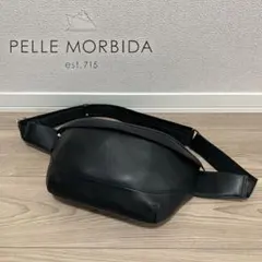 【未使用品】高級 PELLE MORBIDA レザー ボディバッグ ブラックのサムネイル