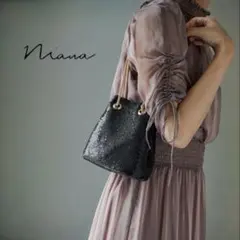 未使用級nianaハンドバッグ2wayメタルメッシュショルダーバッグ巾着